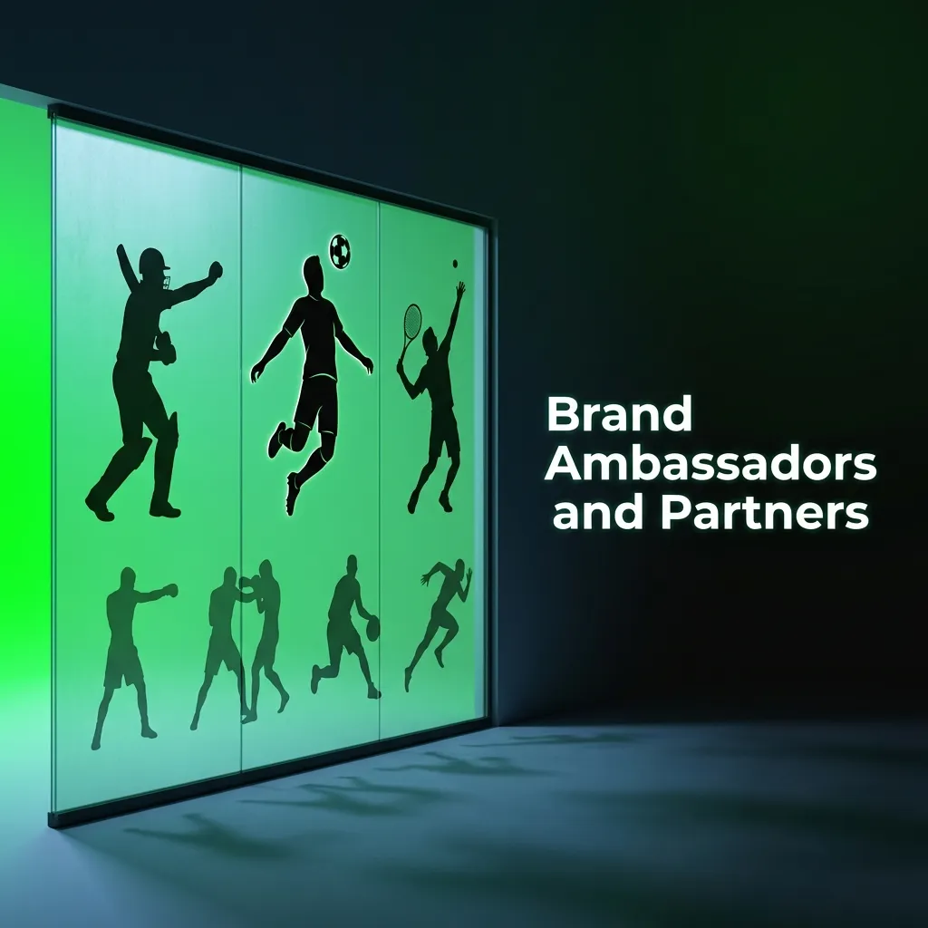 BC Game brand ambassadors including Argentina football team, UFC fighters, Twitch streamers, and cricket influencers.