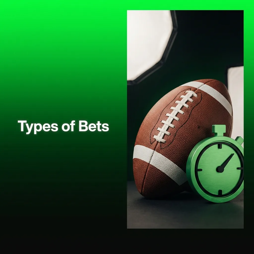 Three betting types illustrated: Single bet on one outcome, Accumulator combining multiple bets, and System bet with flexibility.